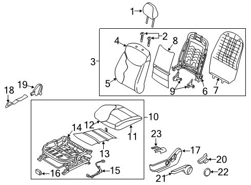 2011 Hyundai Elantra Heated Seats Heater-Front Seat Back Driver Diagram for 88390-3Y000