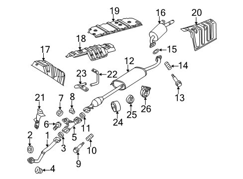 2009 Toyota Highlander Exhaust Components, Exhaust Manifold Front Insulator Diagram for 58151-48032