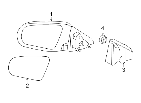 2012 Chrysler 200 Outside Mirrors Mirror Outside Rear View Diagram for 68081541AD