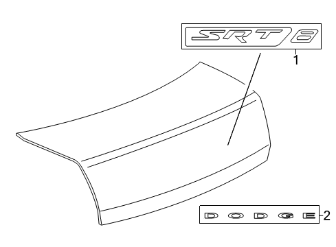 2018 Dodge Challenger Exterior Trim - Trunk Lid Nameplate Diagram for 68254140AA