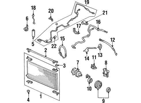 1997 Honda Odyssey Switches & Sensors Thermostat, Air Conditioner Diagram for 80430-SV4-901