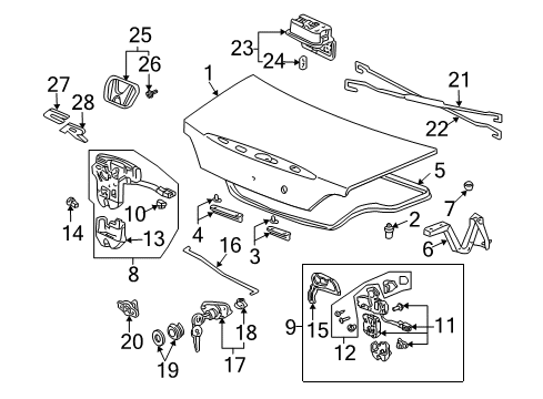 2001 Honda S2000 Trunk Switch Assy., Trunk Opener *NH1L* (BLACK) Diagram for 35800-SL0-003ZC