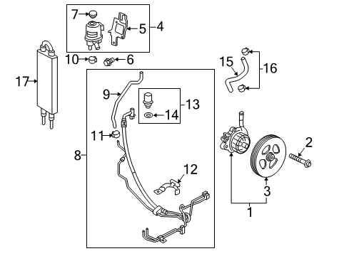 2018 Nissan Titan XD P/S Pump & Hoses, Steering Gear & Linkage Hose-Return, Power Steering Diagram for 49725-EZ30D