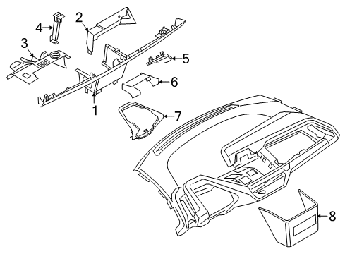 2019 BMW i3 Cluster & Switches, Instrument Panel TRIM COVER, DASHBOARD, LOWER Diagram for 51459387175