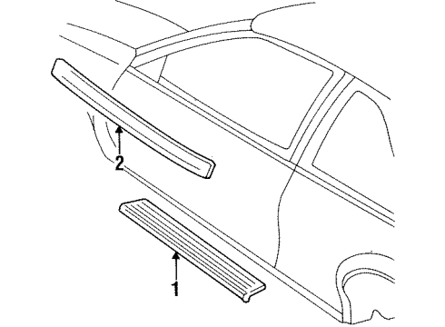 1993 Chevrolet Beretta Interior Trim - Rocker Panel Plate-Front Side Door Sill Trim Diagram for 20669735