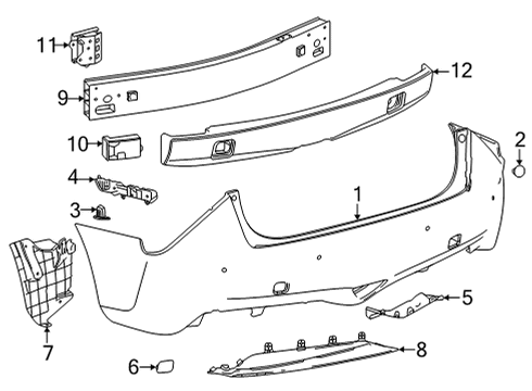 2018 Toyota Mirai Bumper & Components - Rear Tow Eye Cap Diagram for 52163-62900