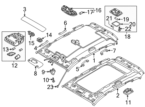 2015 Hyundai Santa Fe Interior Trim - Roof Lamp Assembly-Luggage Compartment Diagram for 92620-1U001-OM