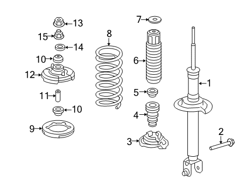 2016 Honda Accord Shocks & Components - Rear Shock Absorber Unit, Rear Diagram for 52611-T2F-A23