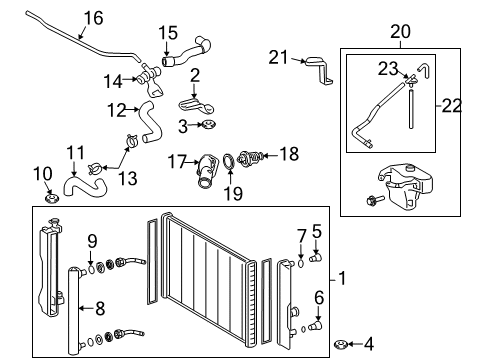 2013 Toyota Matrix Radiator & Components Liquid Line Bracket Diagram for 88688-0Z240