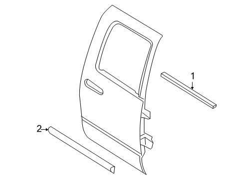 2007 Dodge Ram 2500 Exterior Trim - Rear Door Molding-Rear Door Diagram for 5JZ02PR4AB