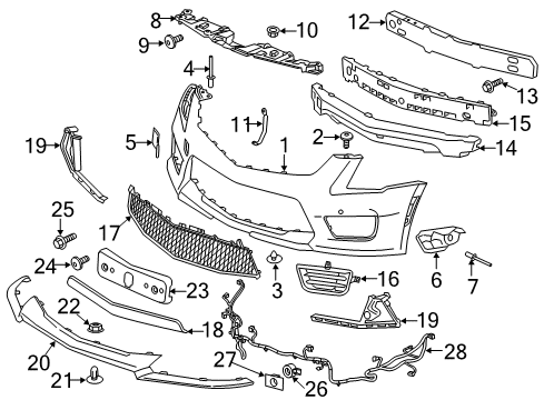 2017 Cadillac ATS Parking Aid Harness Asm-Front Object Alarm Sensor Wiring Diagram for 23255388