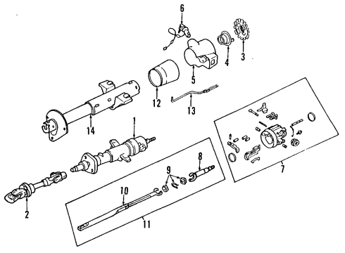 1994 Chevrolet Camaro Steering Column, Steering Wheel Column Asm-Steering Diagram for 26040399