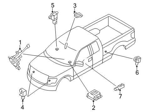 2010 Ford F-150 Air Bag Components Clock Spring Diagram for 9L3Z-14A664-A