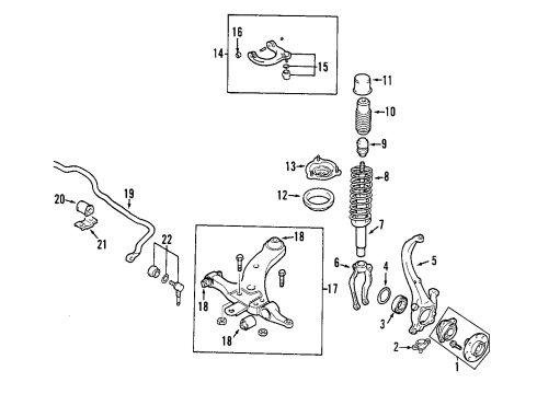 2006 Hyundai Sonata Front Suspension Components, Lower Control Arm, Upper Control Arm, Stabilizer Bar Ball Joint-Assembly Diagram for 54430-3F600