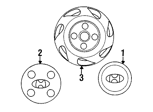 1999 Hyundai Accent Wheel Covers & Trim Steel Wheel Full Cap Diagram for 52960-22490