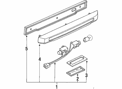 1986 Nissan Sentra License Lamps Lamp Licence Diagram for 26510-21A00