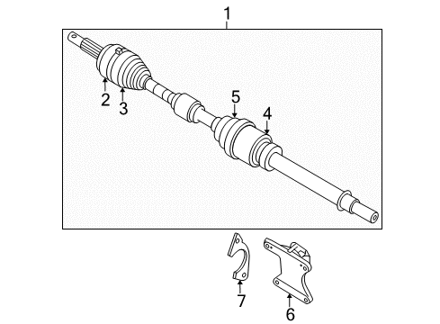 2018 Nissan Rogue Drive Axles - Front Shaft Ft Drive Diagram for 39100-4BA9A