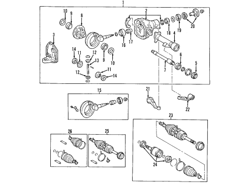 2006 Toyota Land Cruiser Front Axle, Axle Shafts & Joints, Differential, Drive Axles, Propeller Shaft Yoke, Universal Join Diagram for 37315-35070