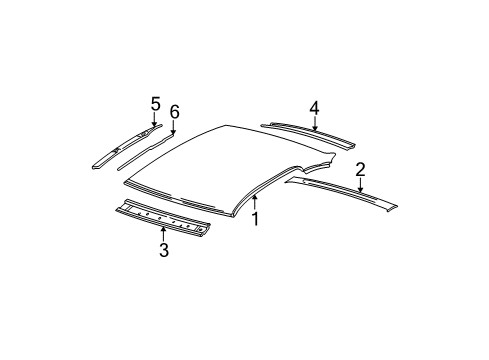 1999 Pontiac Grand Am Roof & Components Weatherstrip Asm-Roof Side Rail Diagram for 22614343