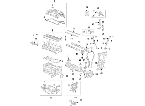 2020 Honda Accord Engine Parts, Mounts, Cylinder Head & Valves, Camshaft & Timing, Variable Valve Timing, Oil Pan, Balance Shafts, Crankshaft & Bearings, Pistons, Rings & Bearings Rubber Assembly, Transmission Mounting Diagram for 50850-TVA-A12