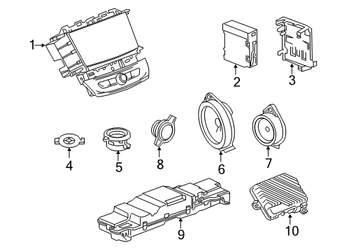 2022 Buick Enclave Sound System Mount Bracket Diagram for 84334622