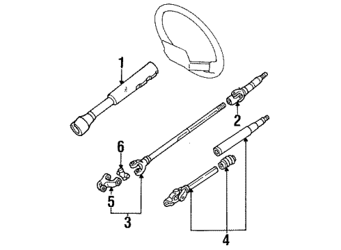 1985 Toyota Land Cruiser Steering Column Housing & Components, Shaft & Internal Components Boot Diagram for 45222-60031