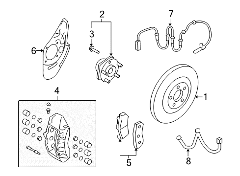 2021 Nissan GT-R Front Brakes Baffle Plate Diagram for 41151-JF50A