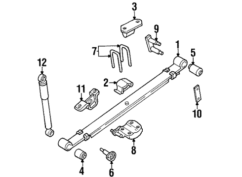 1987 Nissan D21 Rear Suspension 4WD Shock ABSORBER Diagram for 56210-S4326