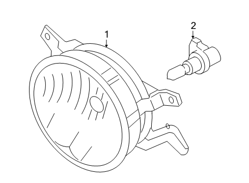 2005 Ford Mustang Bulbs Fog Lamp Assembly Diagram for 9R3Z-15200-A