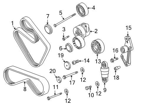 1999 BMW Z3 Belts & Pulleys Fillister Head Screw Diagram for 07119901979