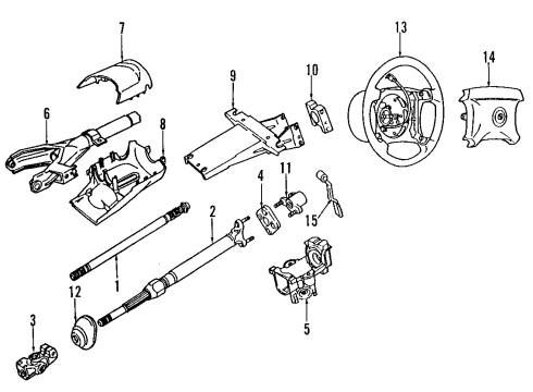 1996 BMW 840Ci Steering Column & Wheel, Steering Gear & Linkage M Technic Steering Wheel Airbag Diagram for 32342227750