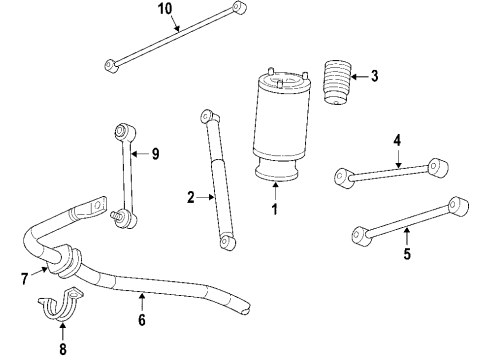 2006 Saab 9-7x Rear Axle, Lower Control Arm, Upper Control Arm, Ride Control, Stabilizer Bar, Suspension Components Switch Asm-Inflator Air Diagram for 15296435