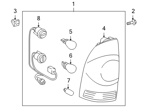 2010 Toyota Tacoma Bulbs Lens Diagram for 81551-04160