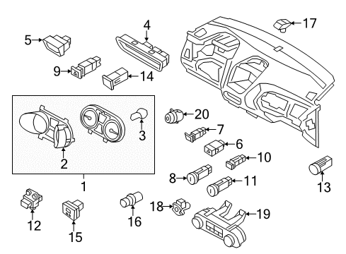 2015 Hyundai Tucson Automatic Temperature Controls Switch Assembly-Rear Defroster Diagram for 93780-2S000-TAP