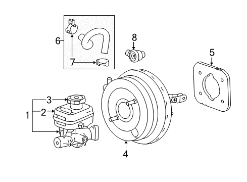 2010 GMC Canyon Dash Panel Components Hose Asm-Power Brake Booster Vacuum Diagram for 20822924