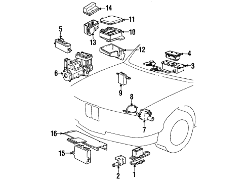 1993 BMW 525i Electrical Components Wiring Box Diagram for 61131374020