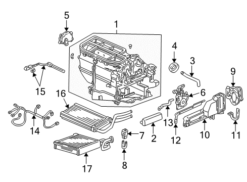 2004 Honda Civic HVAC Case Seal, Drain Diagram for 79103-S5A-003