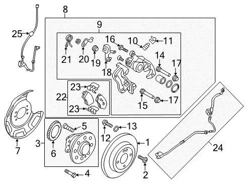 2014 Hyundai Accent Rear Brakes Guide Cable LH Diagram for 582350U000