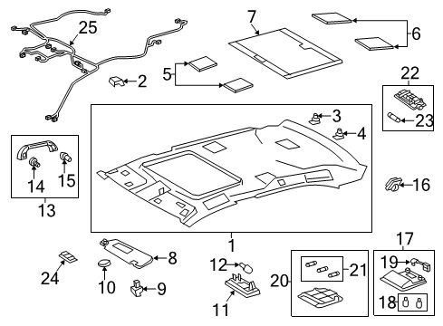 2016 Lexus LS460 Interior Trim - Roof Lamp Assy, Spot Diagram for 81360-50150-A1