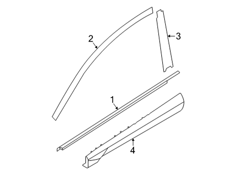 2022 Hyundai Santa Cruz Exterior Trim - Front Door MOULDING ASSY-FRT DR FRAME, LH Diagram for 82850-K5000