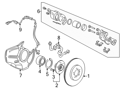 1998 Acura RL Front Brakes Front Pad Set (17Cl- Diagram for 45022-SX0-J03