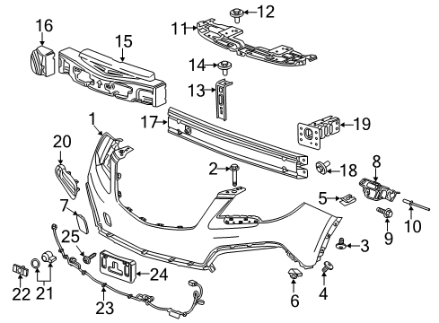 2015 Buick Encore Front Bumper Tow Bracket Cover Diagram for 25980570