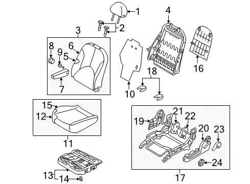 2006 Hyundai Accent Front Seat Components Bolt-Armrest Mounting Diagram for 8891725000