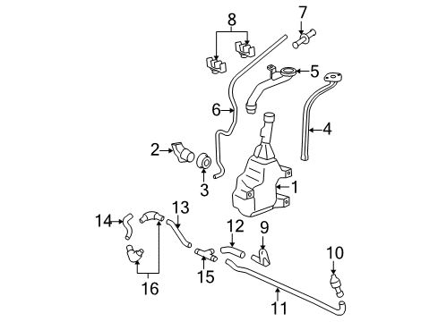 2006 Honda Civic Wiper & Washer Components Tube (4X7X160) Diagram for 76894-T5R-A01