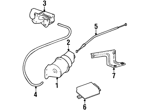 1997 Hyundai Tiburon Cruise Control System Bracket-Cruise Module Diagram for 96411-27000