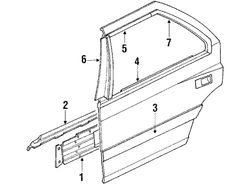 1990 Acura Legend Rear Door Lock Assembly, Right Rear Door Diagram for 72610-SD4-661