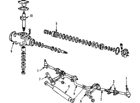 1984 Cadillac Seville P/S Pump & Hoses, Steering Gear & Linkage Plug, Power Brake Booster Vacuum Tank Diagram for 7840810