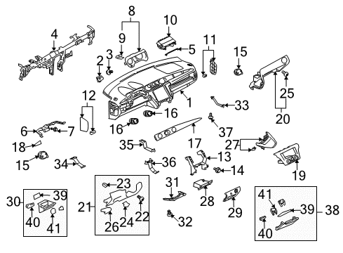2005 Mitsubishi Outlander Instrument Panel Components Screw-Tapping Diagram for MS450177
