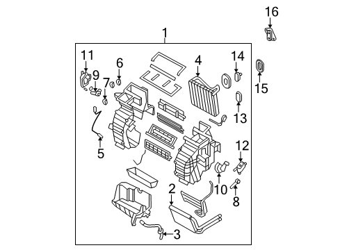 2006 Hyundai Accent Air Conditioner Plate & GROMMET-A/C Cooler Lin Diagram for 97650-38900