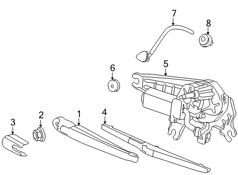 2012 Kia Soul Wiper & Washer Components Rear Washer Nozzle Assembly Diagram for 989302K000